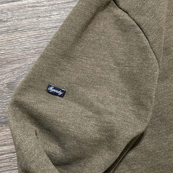 Superdry Travel Hoodie ‘Take a Trip’ Olive Marl Size Medium - Picture 10 of 11